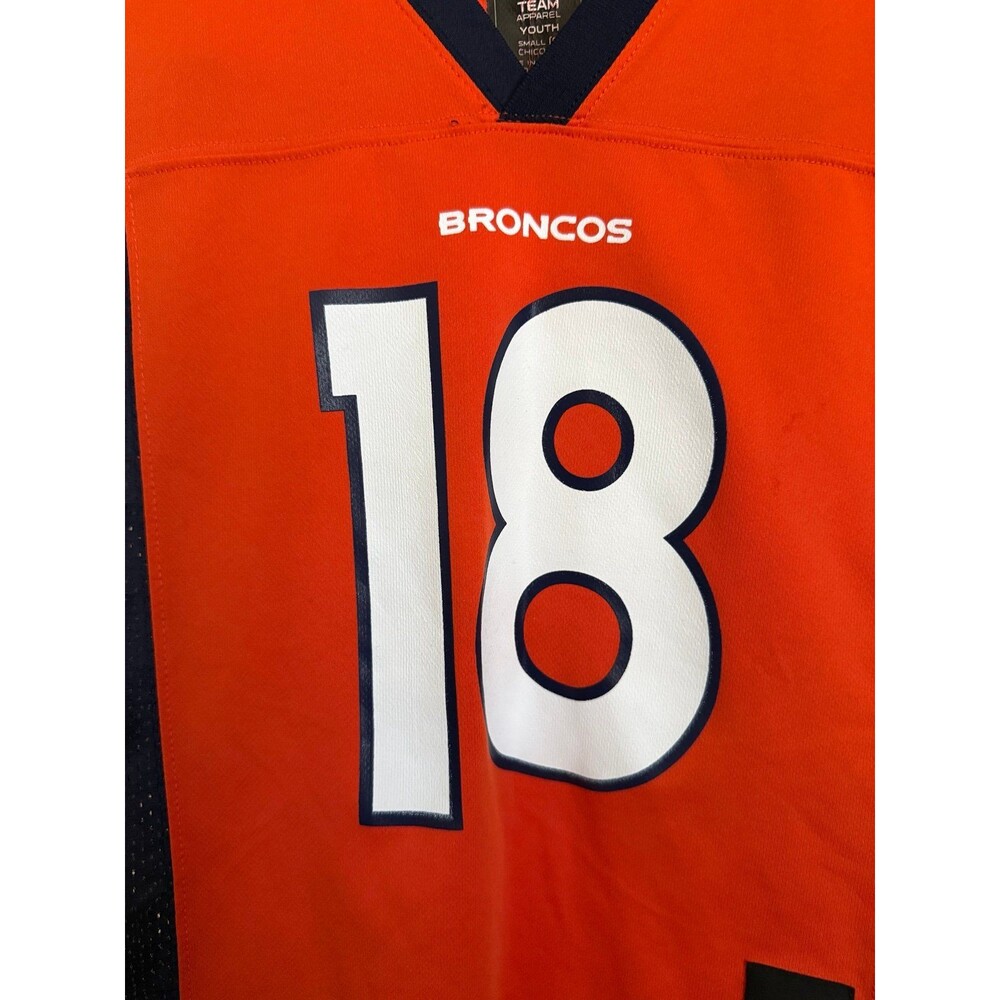 Youth Denver Broncos Peyton Manning NFL Jersey Orange Navy Size S *Read* - Picture 2 of 9
